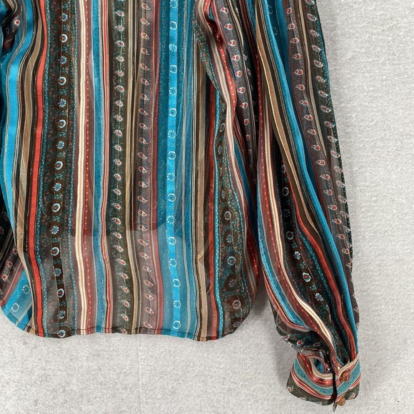 Vintage Icinoo The Silk Farm 100% Silk Art To Wear Top Blouse Womens Size 8 - Picture 12 of 16